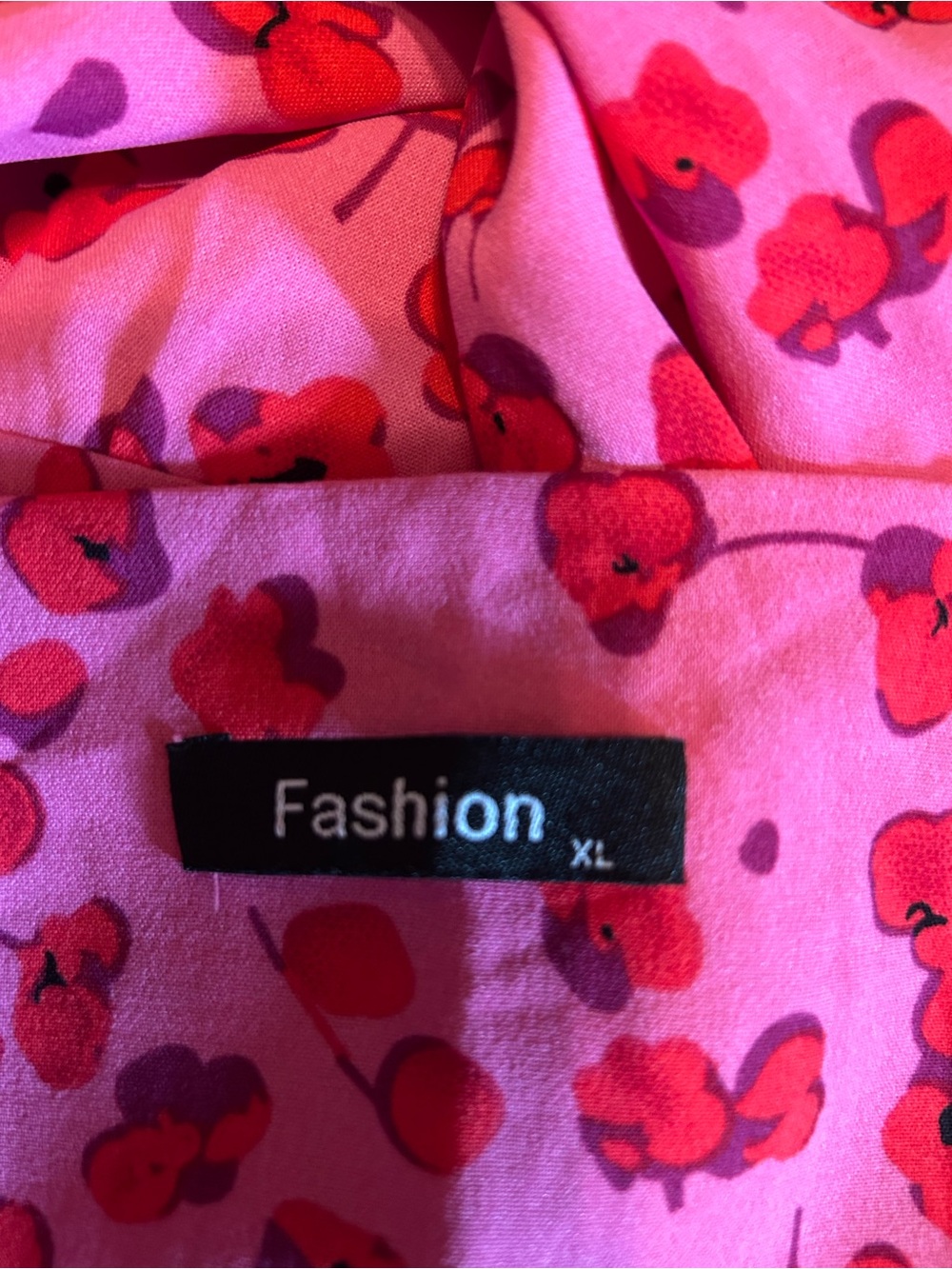 Women’s Pink Floral Print Tiered Dress XL - Picture 3 of 5